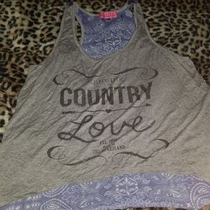 Genuine Country Love, blue bandana tank XL